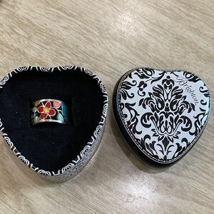 Brighton Women's Ring with Floral Design - Red and Blue